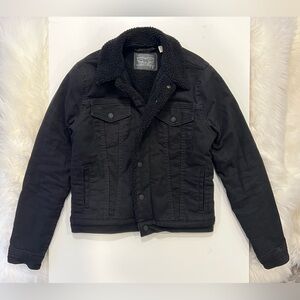 Levi’s Original Denim Fleece Trucker Jacket, Women’s Size Small, Black